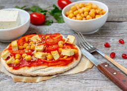 Recept gezonde veganistische pizza met tofu