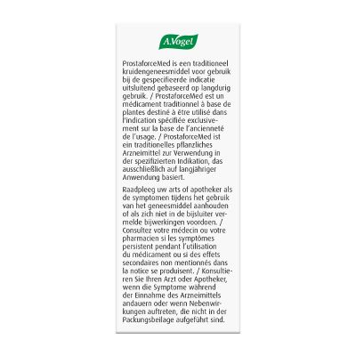 Verpakking van ProstaforceMed traditioneel kruidengeneesmiddel bij plasproblemen door prostaatvergroting