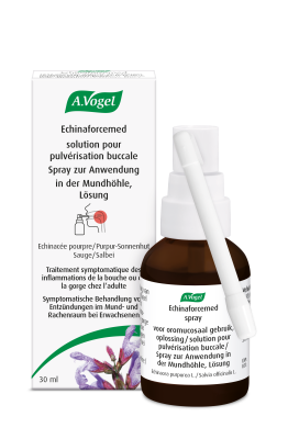 Flacon d’Echinaforcemed Spray – médicament traditionnel pour la gorge et la bouche