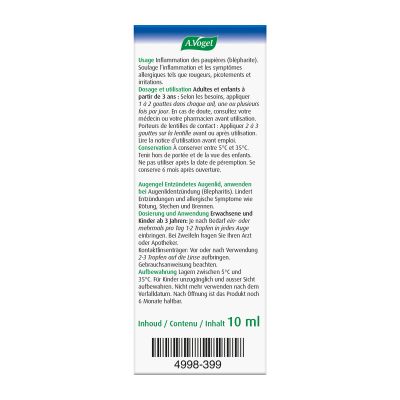 Flacon A.Vogel Gel pour les yeux paupière enflammée 10 ml