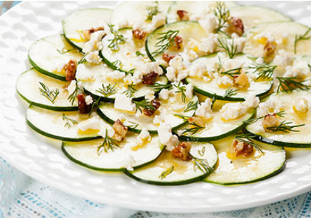 Préparations festives-Carpaccio de courgettes