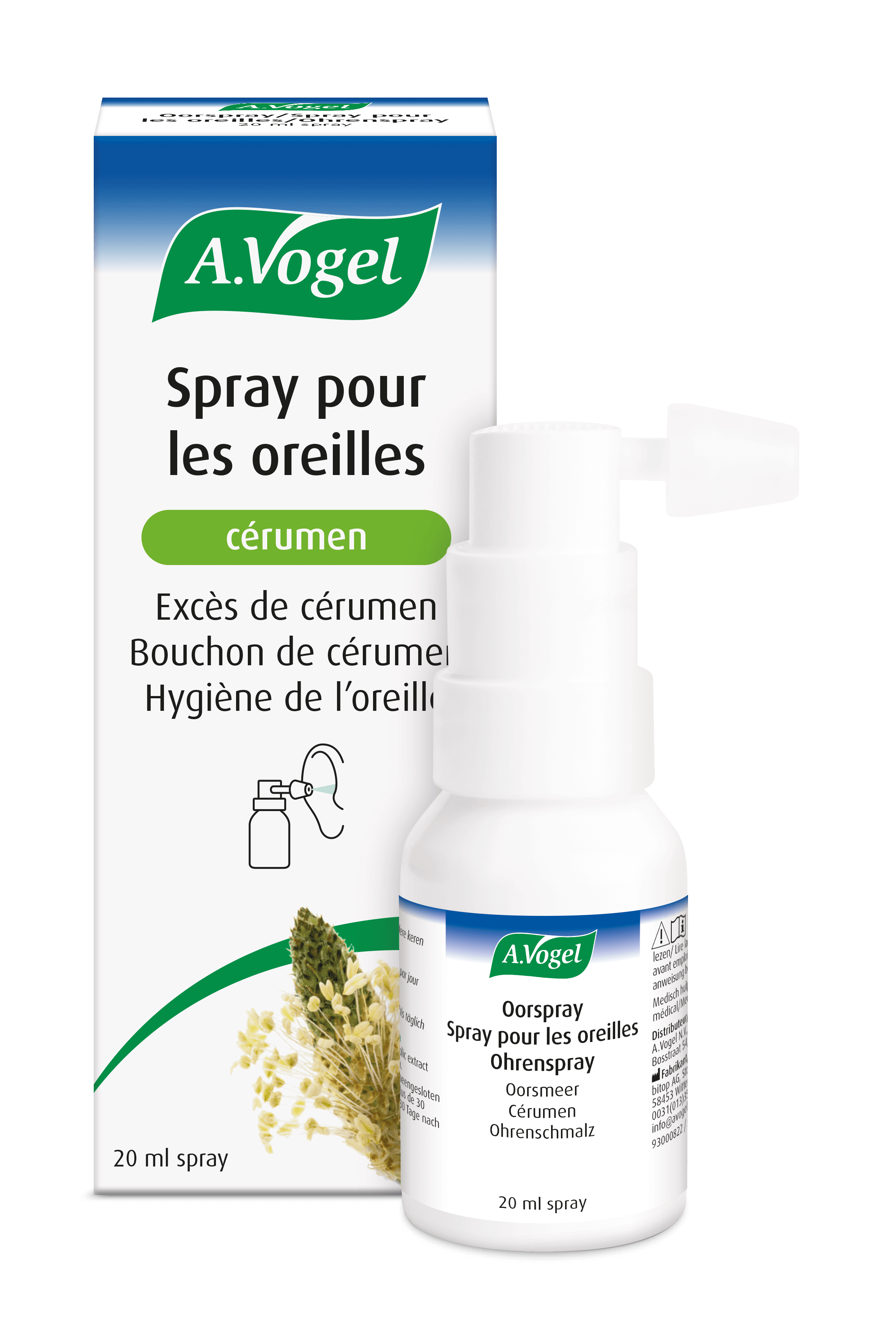 Spray pour les oreilles - Cérumen. En cas d'excès de cérumen, de